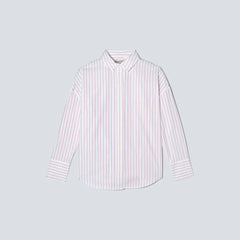 The Oversized Poplin Shirt | Equestrian Red / White