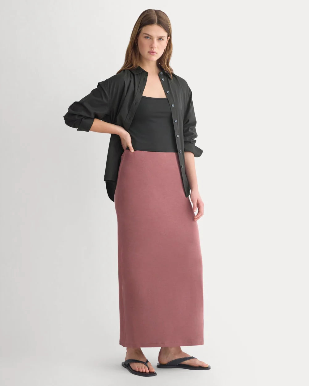 Maxi Skirt in Butterknit | Henna Red