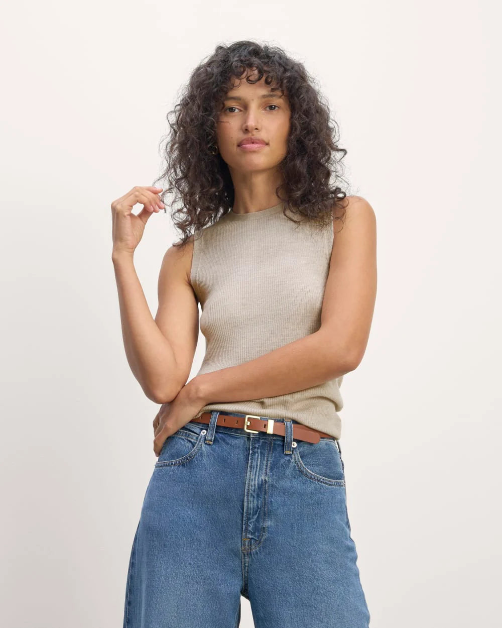 The Tank in Ultrasoft Merino | Heather Oatmeal