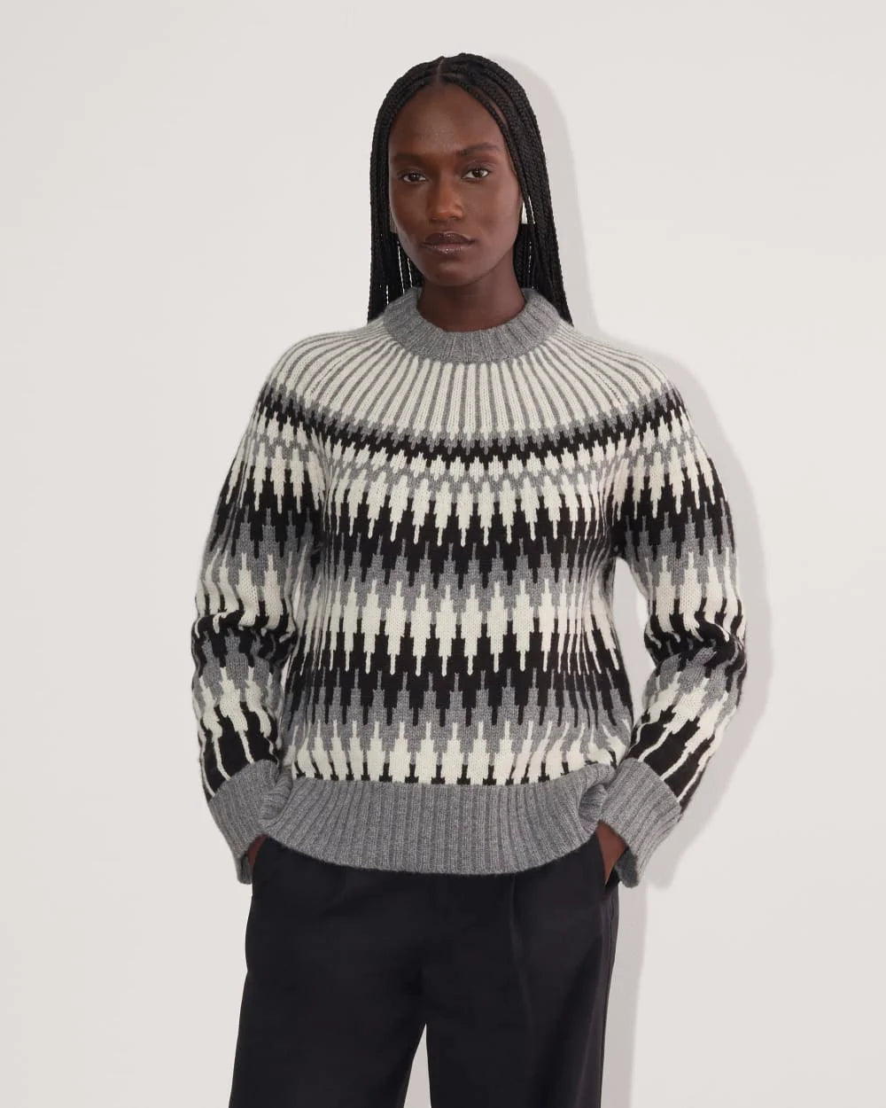 The Fair Isle Crew | Grey / Black Fair Isle
