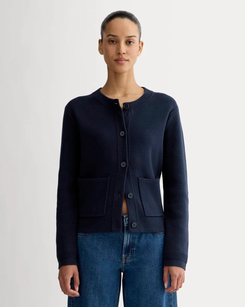 The Crew Cardigan in Everyday Cotton | Navy