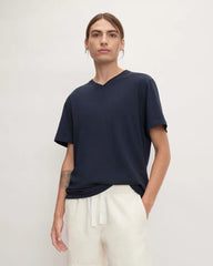 The Essential Organic V-Neck Tee | Deep Navy