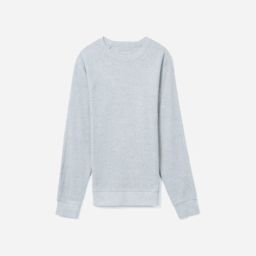 The Waffle Long-Sleeve Crew Tee | Heathered Light Grey