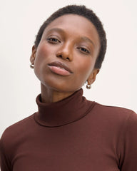 The Luxe Rib Turtleneck | Dark Mahogany