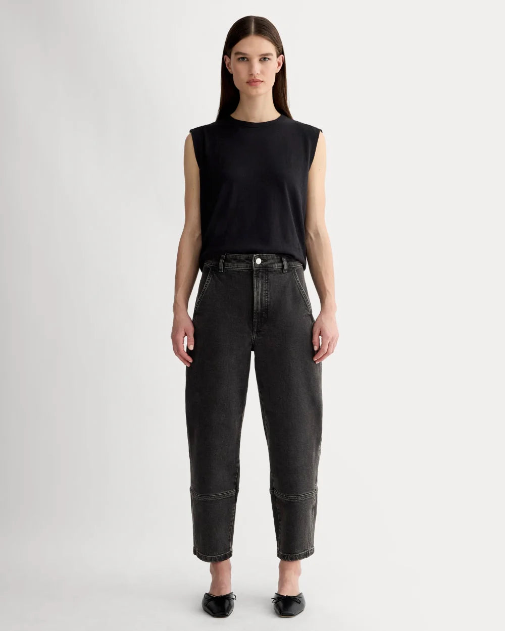 The Utility Barrel Jean | Washed Black | Regular