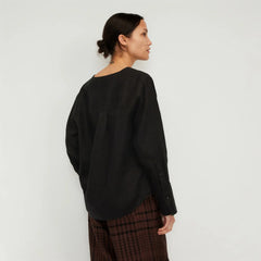 The Linen Popover Shirt | Black