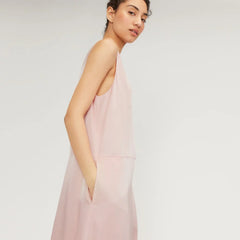 The Satin V-Neck Maxi Dress | Petal Pink