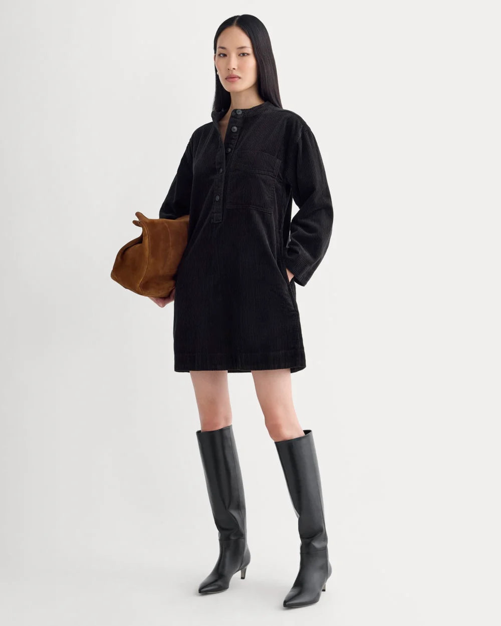 The Corduroy Mini Dress | Black