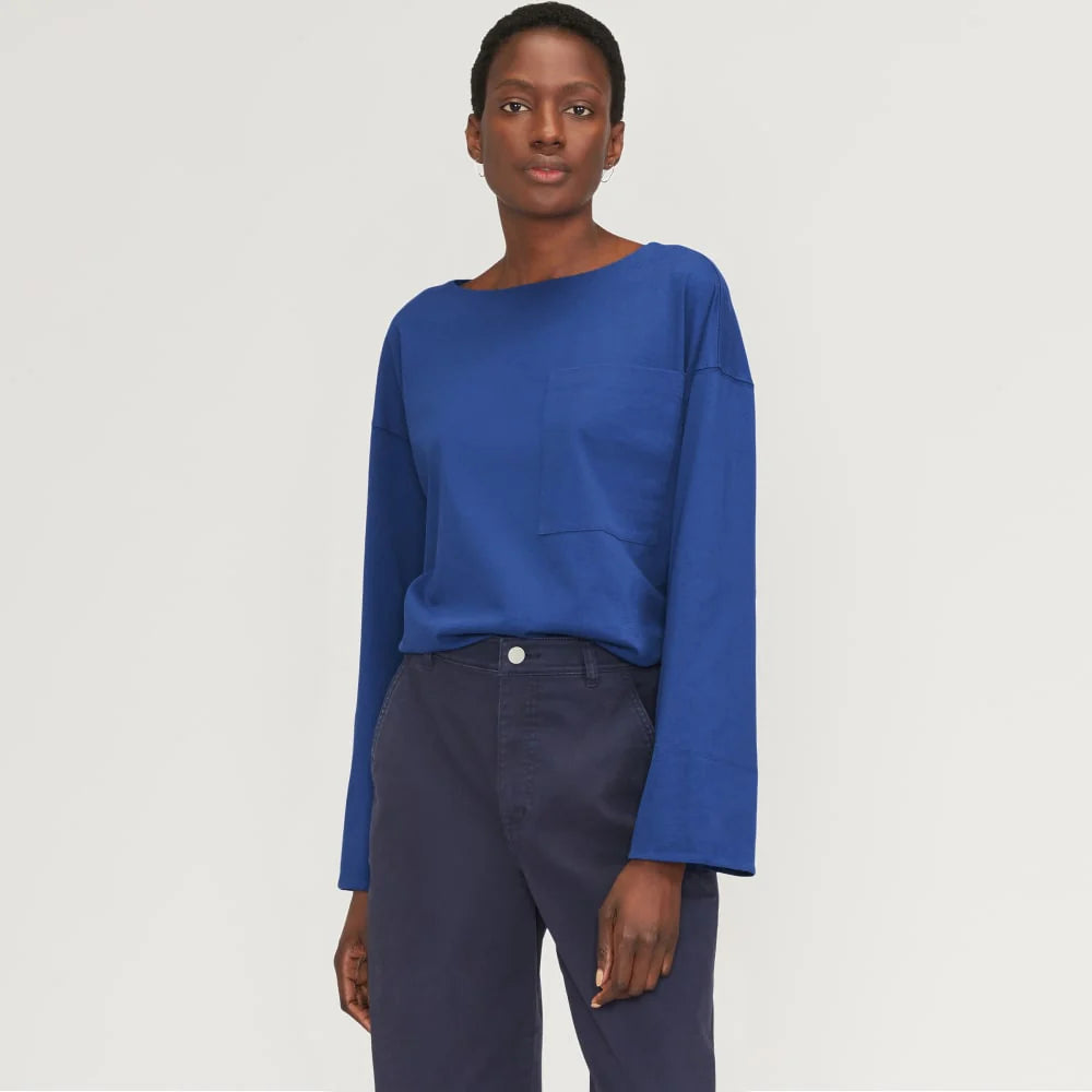 The Premium Weight Oversized Pocket Tee | Mazarine Blue
