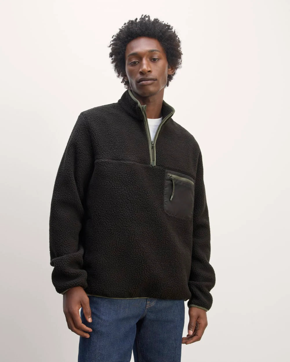 The Teddy Quarter-Zip Fleece | Black