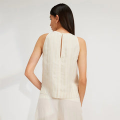 The Linen High-Neck Tank | Brazilian Sand / Canvas Tan