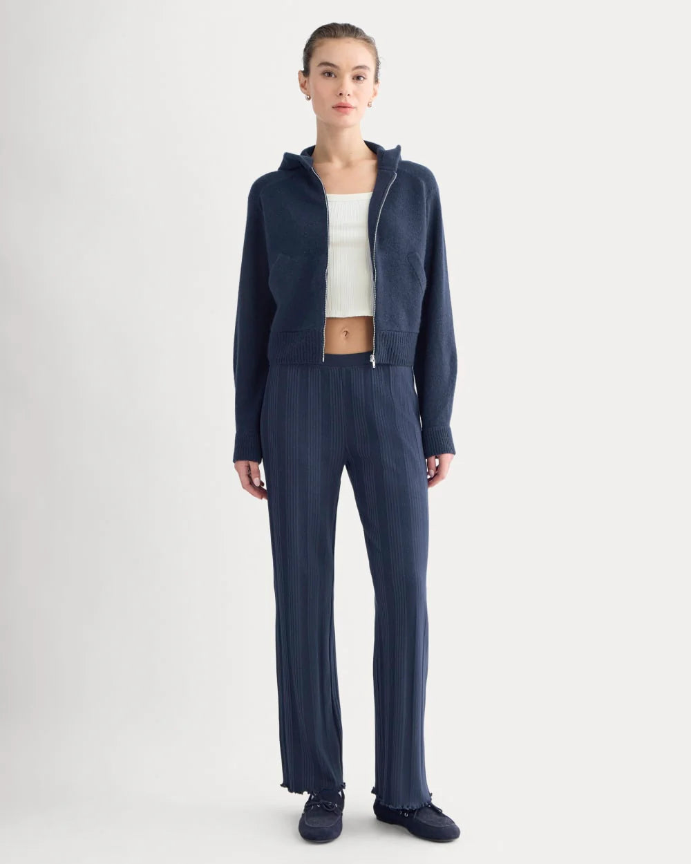 Lounge Rib Pant | Navy