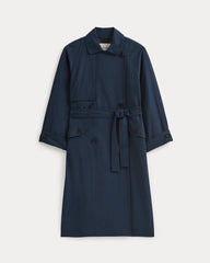 Drapey Twill Trench | Navy