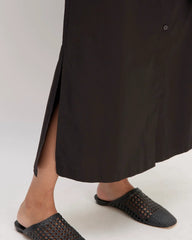 The Supima® Cotton Short-Sleeve Shirt Dress | Black