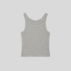The Supima® Micro-Rib Cropped Tank | Heather Grey
