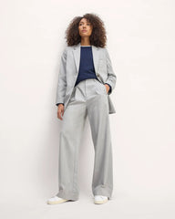 The Draper Pleated Pant in Buttersmooth | Heather Steel | 30" Inseam