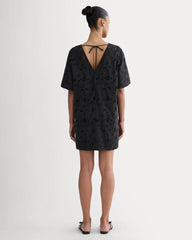 The Eyelet Mini Shift Dress | Black