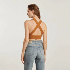 The Cross-Back Cropped Sweater Top | Butter Caramel