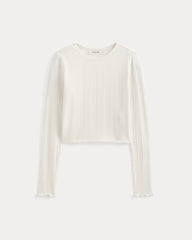 Lounge Rib Cropped Shirt | Bone