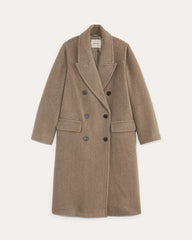 The Double-Breasted Coat in Wool | Heather Taupe