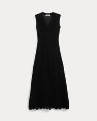 Lace Knit Maxi Sweater Dress | Black
