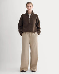 Reversible Teddy Half-Zip Pullover | Coffee Bean