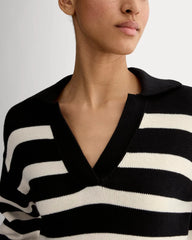 The Boxy Polo in Everyday Cotton | Black / Canvas