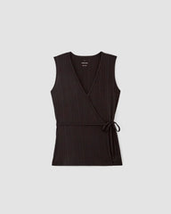 The Rib Wrap Top | Black