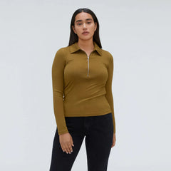 The Super-Soft Zip Polo | Tapenade