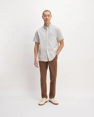 The Organic Short Sleeve Oxford Shirt | Charcoal / White