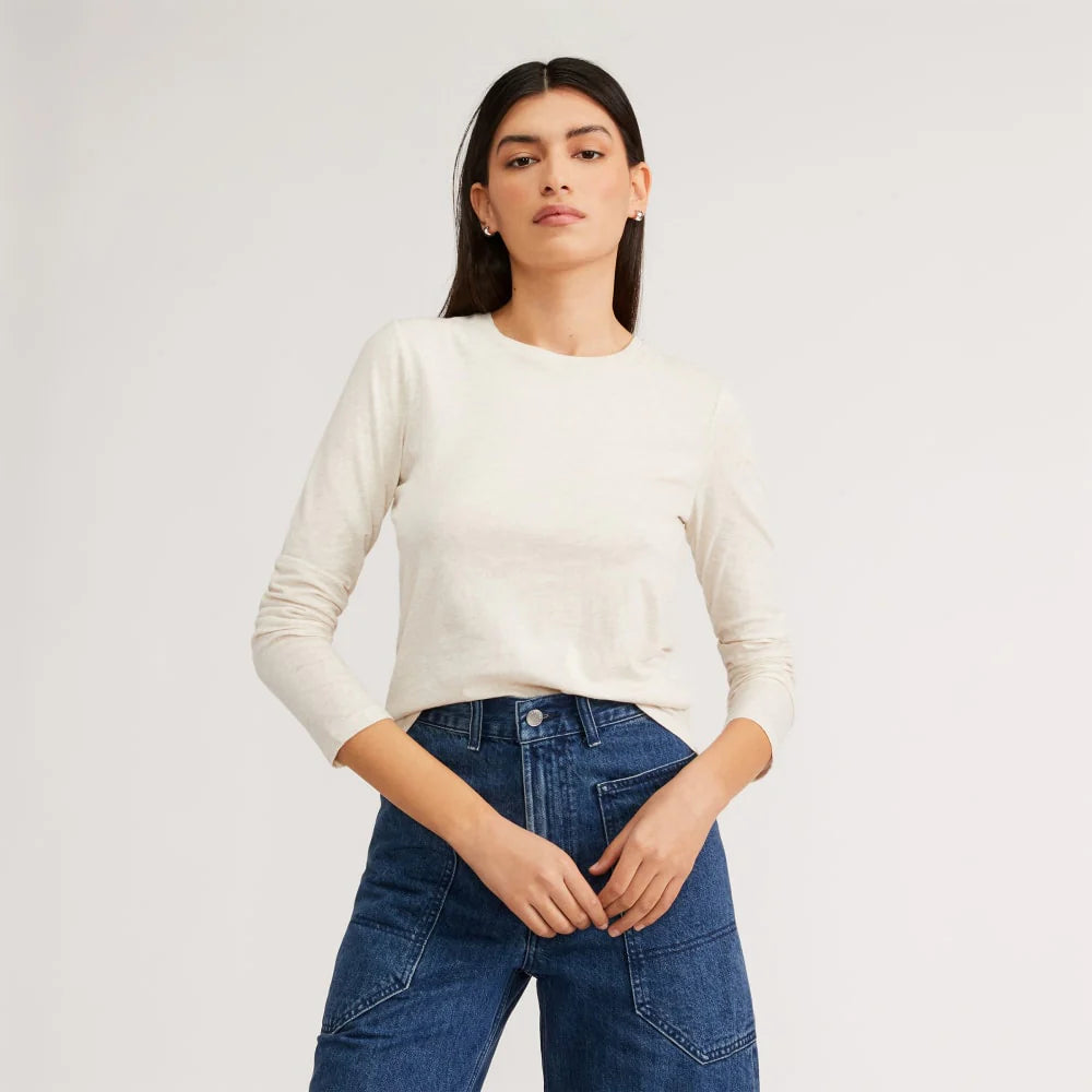 The Organic Cotton Long-Sleeve Crew | Oatmeal