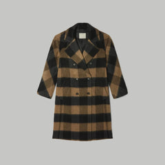 The Brushed Italian ReWool® Peacoat | Camel Buffalo Check