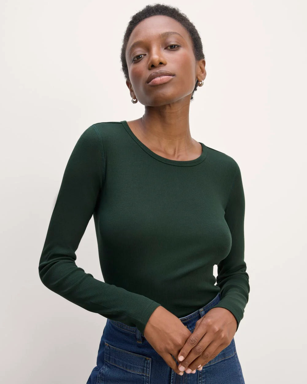 The Luxe Rib Long-Sleeve Crew | Scarab