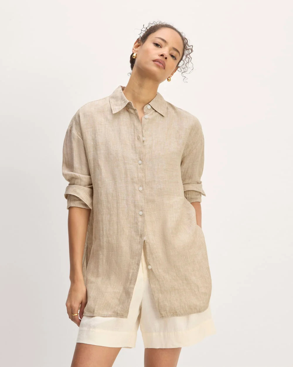 The Boyfriend Shirt in Linen | Cornstalk Chambray