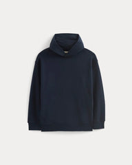 Twill Terry Jacquard Hoodie | Navy