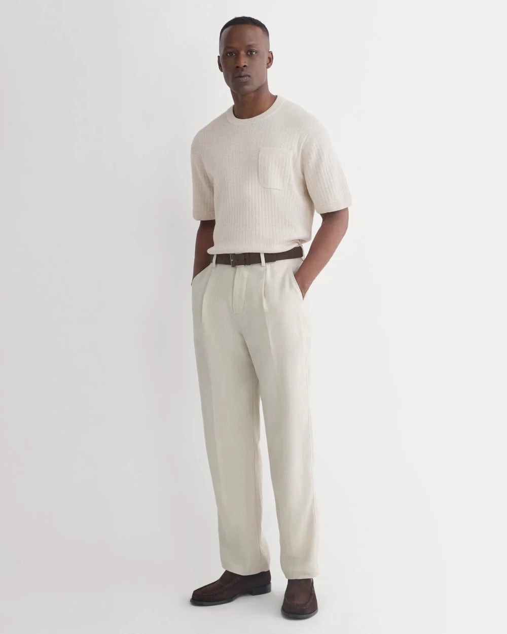 Soyeux Linen Pleated Trouser | Peyote