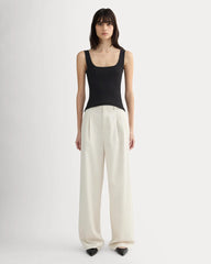 The Luxe Rib Square-Neck Tank | Black