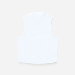 The Ribbed Mockneck Tank | White
