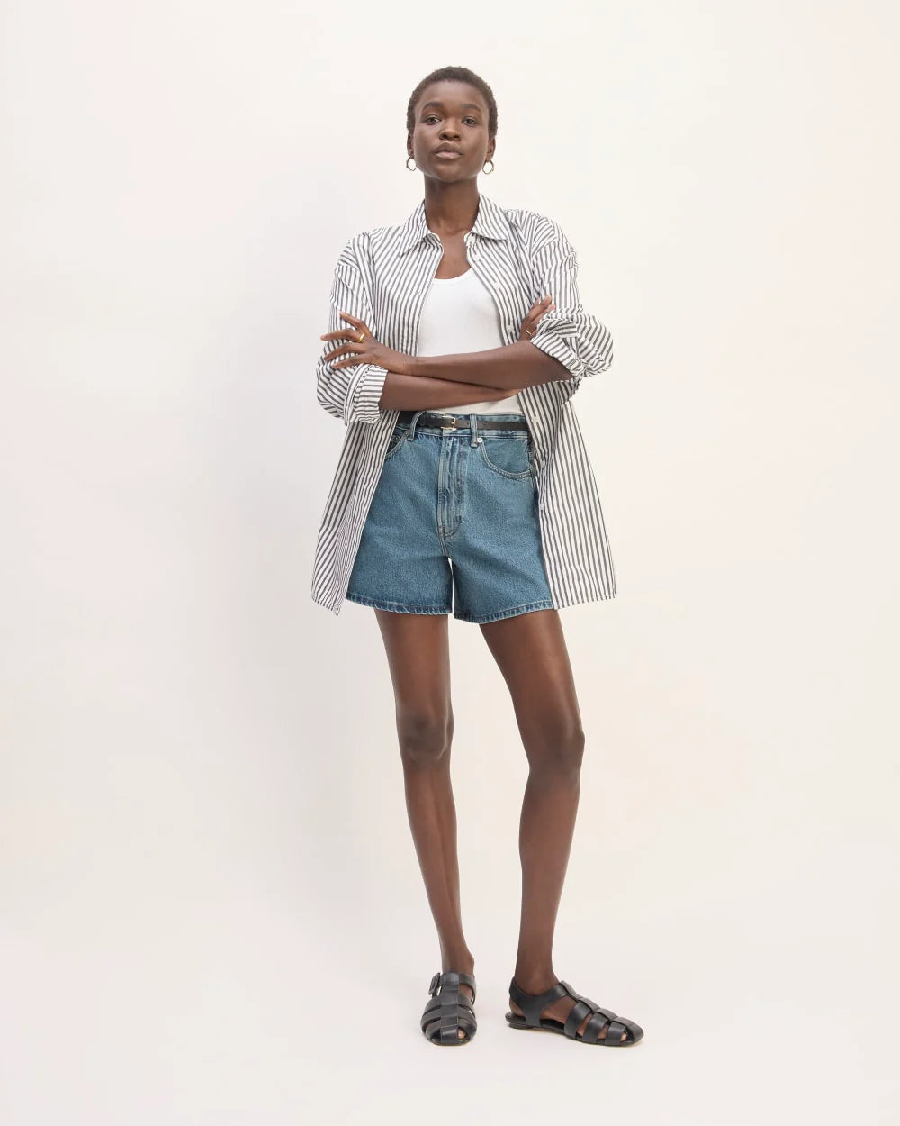 The A-Line Denim Short | Mid Blue