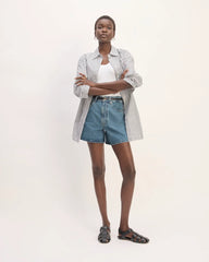 The A-Line Denim Short | Mid Blue