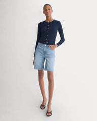 Cardigan in Pointelle | Deep Navy