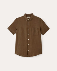 The Classic Short-Sleeve Shirt in Linen | Cocoa