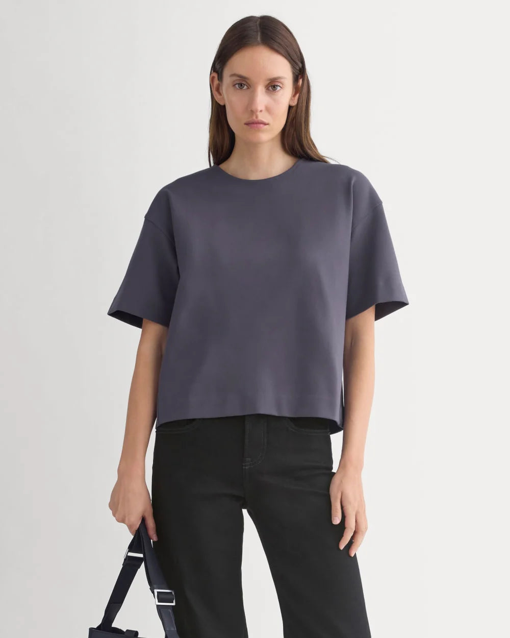 Ponte Oversized Tee | Graphite