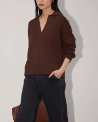 The Boxy Polo in Everyday Cotton | Dark Mahogany
