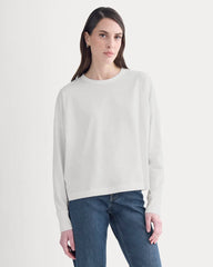 Oversized Boxy Crew in Essential Cotton | White