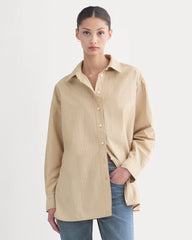 The Boyfriend Shirt in Ultrasoft Cotton | Tiger's Eye / Optic White