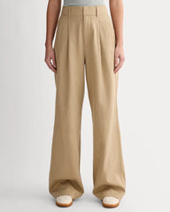 The Draper Pleated Pant in Buttersmooth | Ash Brown | 32" Inseam