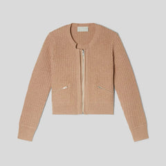 The Cropped Cotton-Merino Bomber |  Chestnut