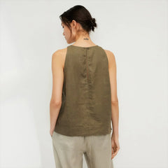 The Linen High-Neck Tank | Kalamata