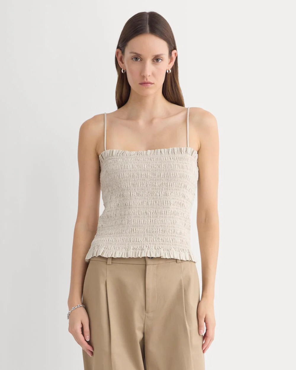 Gauze Smocked Cami | Birch